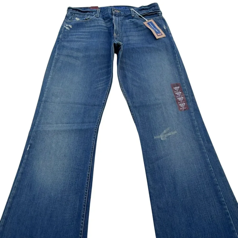 Vintage Y2K Levi’s 527 Jeans Mens 36x34 NWT Low Boot Cut Distressed Denim Baggy